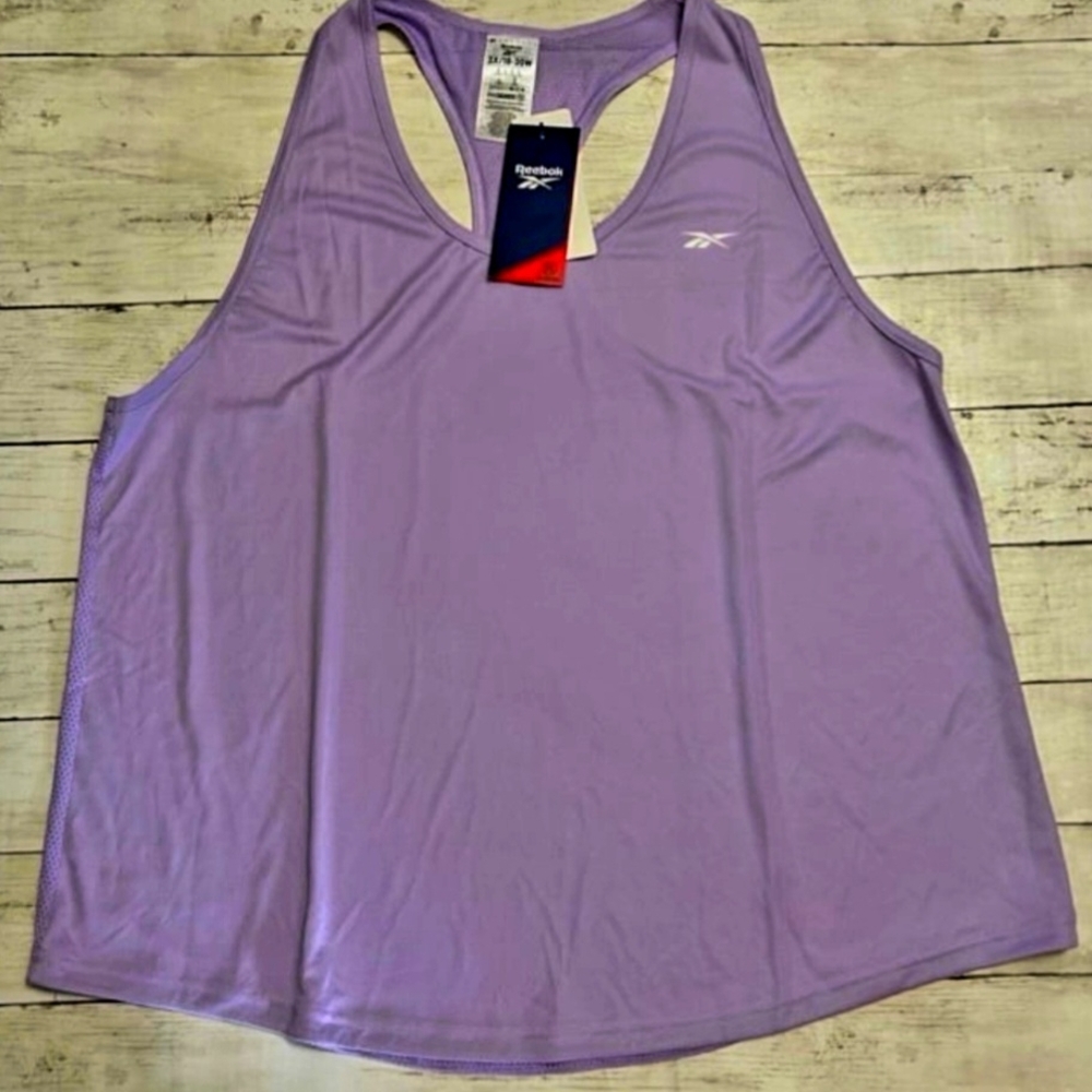 NWT Reebok Women's 3x 24W Speedwick Mesh Purple Tank Top 2x Racerback Cool